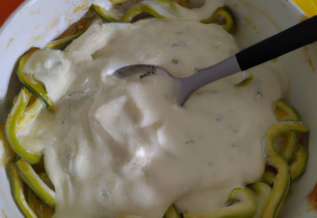 Pâtes aux courgettes avec yaourt et crème aigre