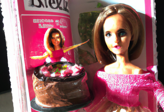 Gâteau d'anniversaire Barbie au chocolat en poudre