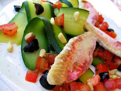 Salade de courgettes aux rougets