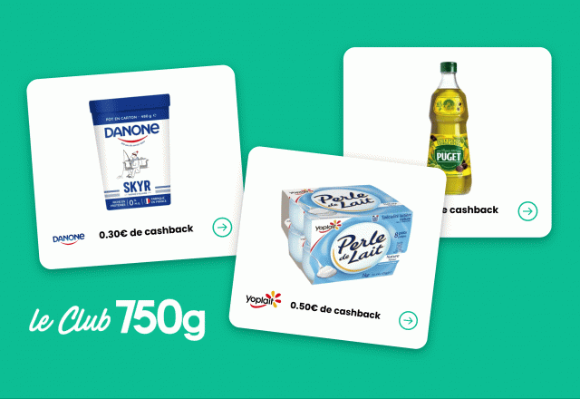 Avec le Club 750g, faites des économies : voici 3 offres pour récupérer de l’argent sur l’achat d'huile d'olive, skyr...