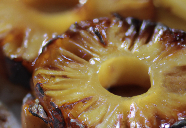 Ananas roti à la cannelle