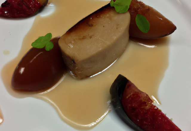 Foie gras poêlé aux litchis