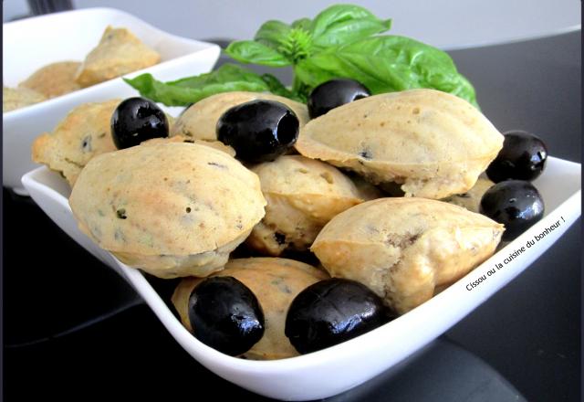 Madeleines olives noires et basilic