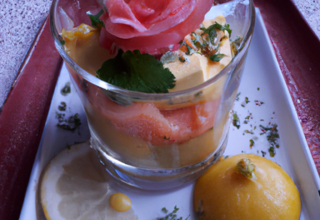 Verrine au saumon et sorbet citron