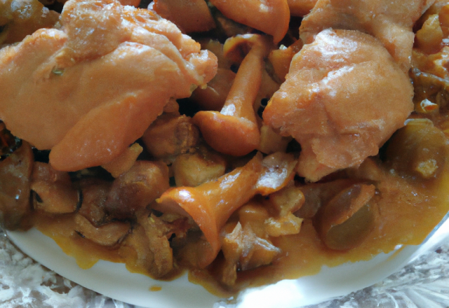 Cuisses de poulet aux girolles