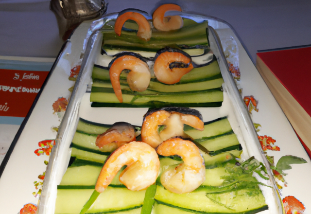 Scampi en couverture de concombre