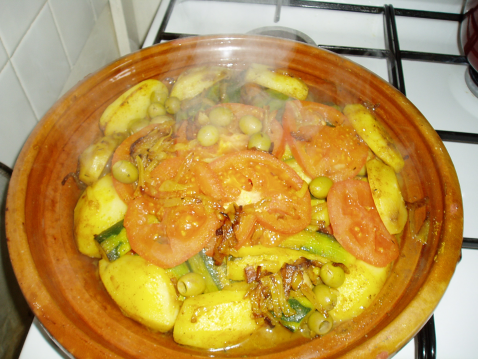 Pigeonneau aux épices, tajines de légumes