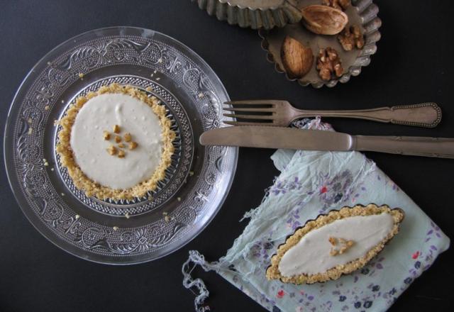 Cheesecake de roquefort citronné en tartelettes de noix