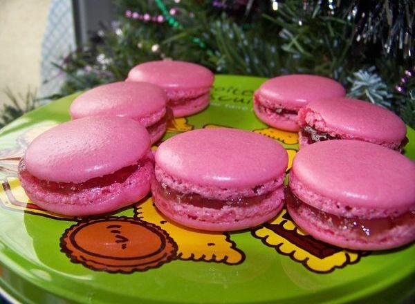 Macarons confiture framboise et rose