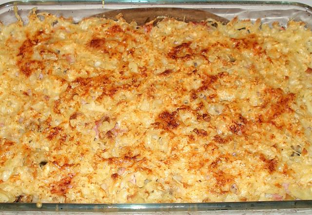 Gratin de pâte au jambon de Chloé