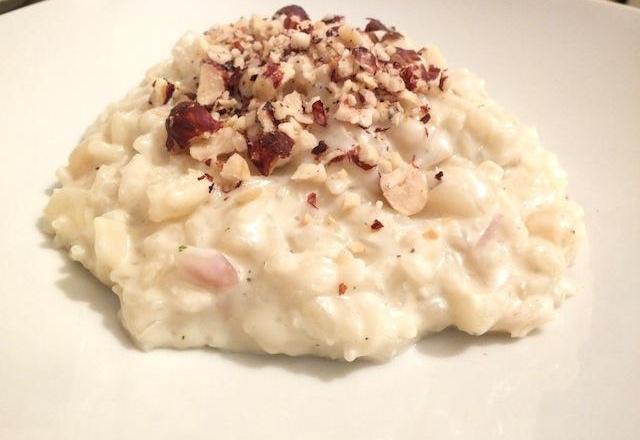 Risotto poire, roquefort et noisettes