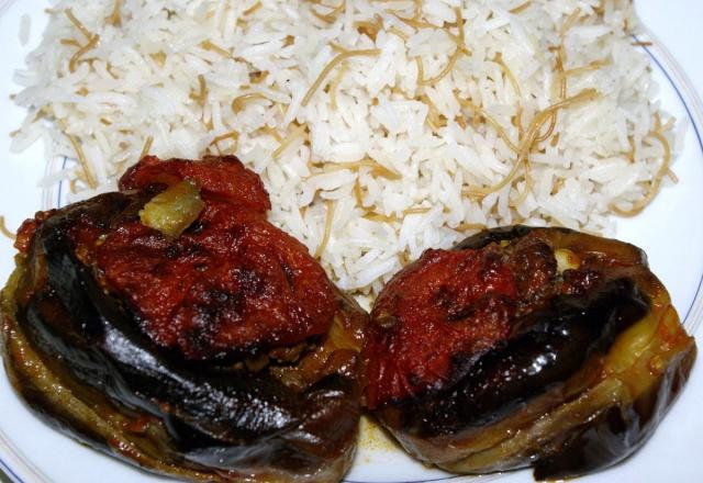 Aubergines au kefta d'agneau