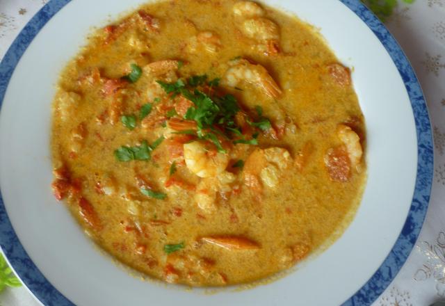 Colombo de gambas au lait de coco gourmand