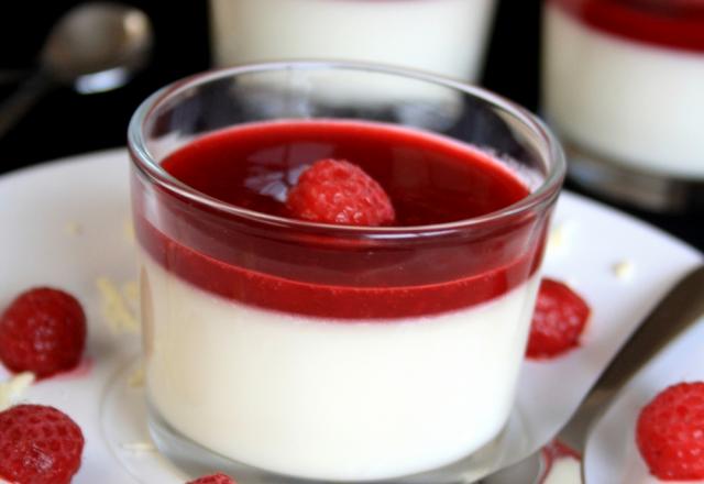 Panna cotta chocolat blanc - framboises