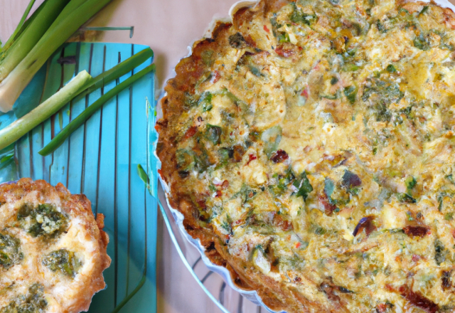 Quiche aux poireaux et crabe