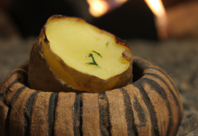 Pomme de terre cuite au feu de bois