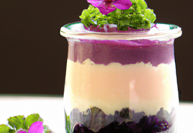 Piémontaise violette en verrine glamour