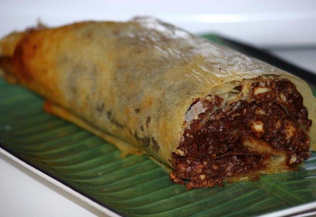 Croustillant de bûche au chocolat à la pâte Filo