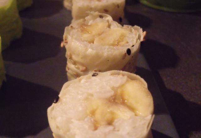 Makis banane, coco et citron vert