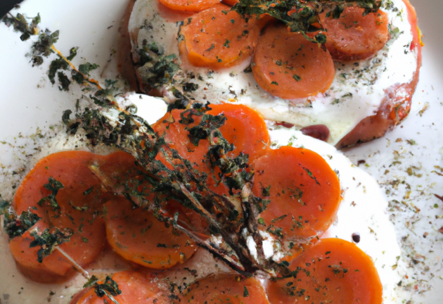 Tatin de carottes au thym avec crème fraîche