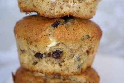 Muffins d'épautre au pralin et pépites aux deux chocolats