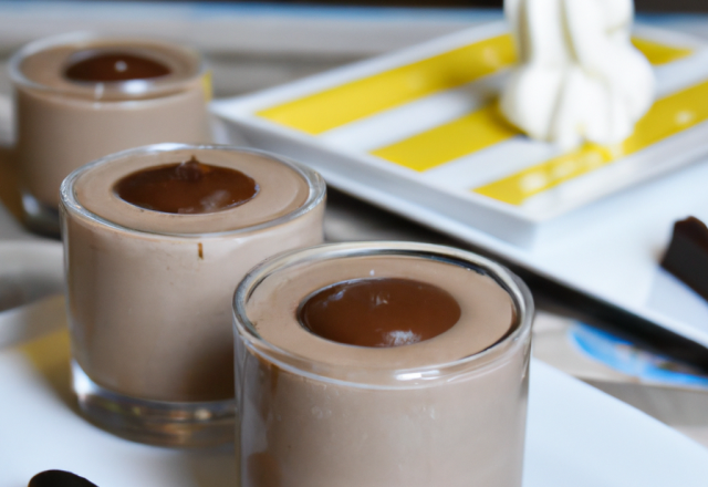 Mousse au chocolat, crème fraîche et beurre