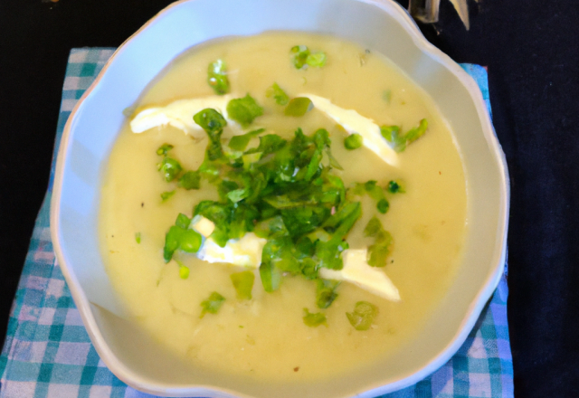 Soupe de poireaux et camembert au thermomix