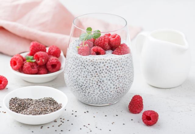 Pudding aux graines de chia et framboises