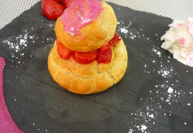 Religieuse légère à la Fraise