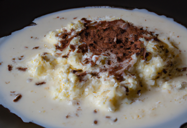 Riz au lait au chocolat blanc vanillé