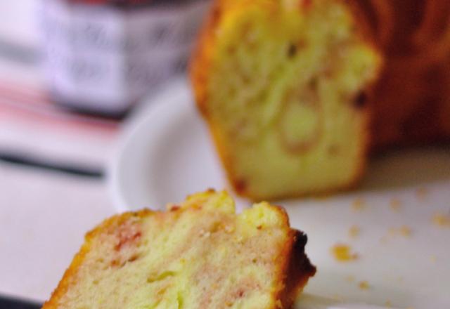 Gâteau Zebra au citron et à la confiture de cerises griottes Bonne Maman