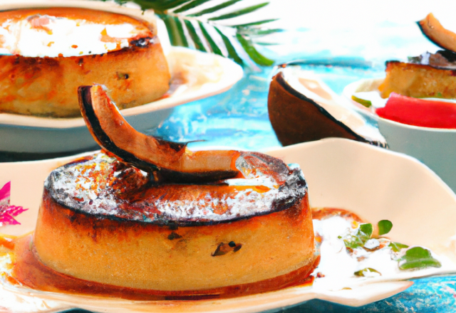 Flan grillé à la noix de coco