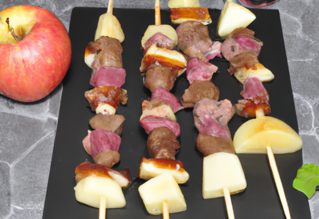 Brochettes de magret de canard aux pommes Antarès