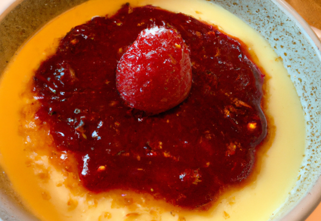 Crème brûlée aux framboises et mascarpone