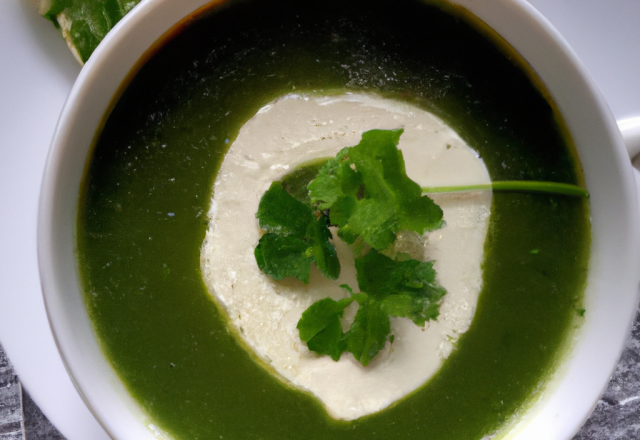 Petite soupe verte et fromage frais