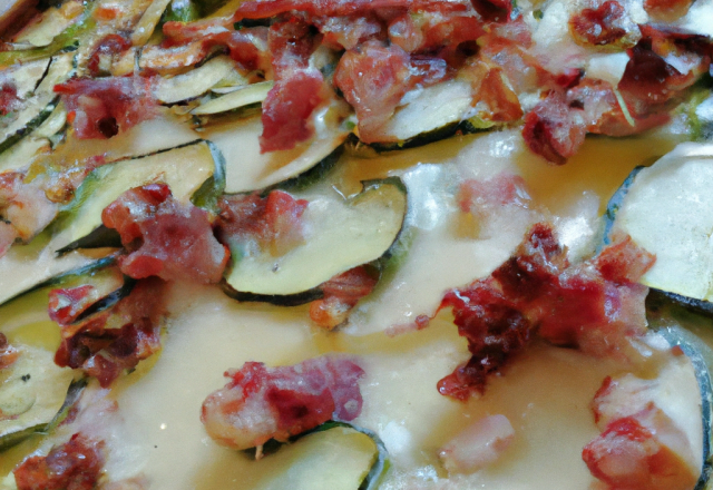 Gratin de courgettes et lardons facile