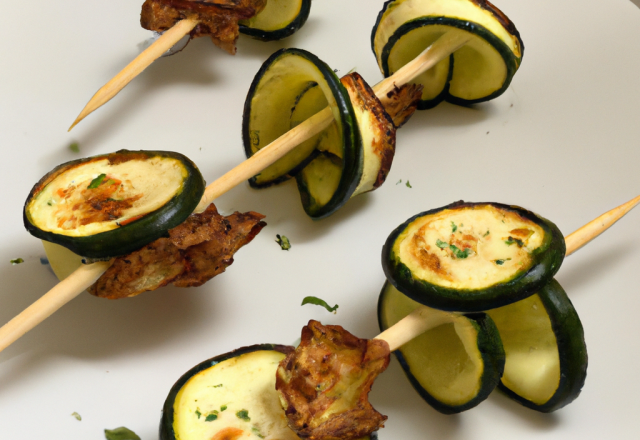 Brochette de courgette apéritives