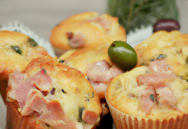 Petits muffins jambon-olives