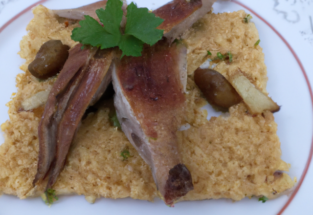 Cous de canard toastés à l'ail fumé d'Arleux