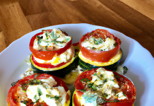 Moelleux de Noël tomates courgette feta