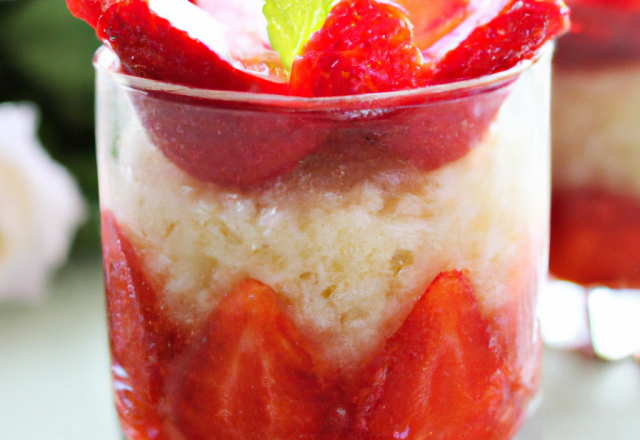 Verrines de riz aux fraises