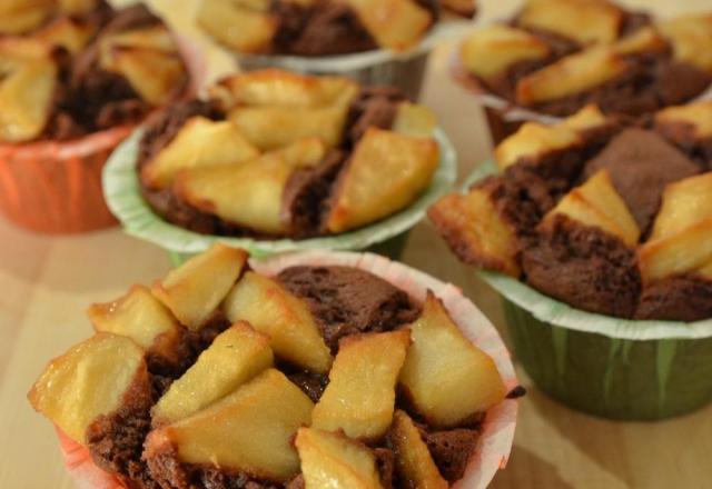 Fondant au chocolat et aux pommes