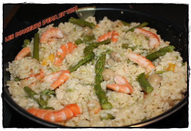 Risotto aux asperges et crevettes