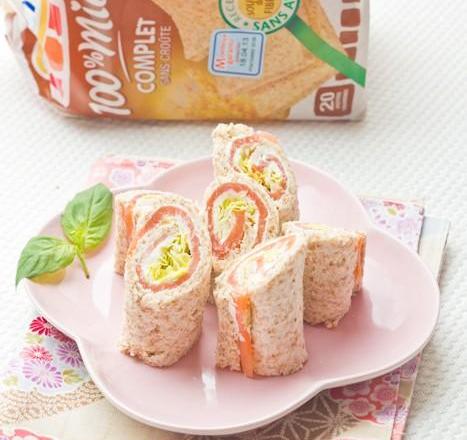 Wraps de pain de mie Saumon au Wasabi