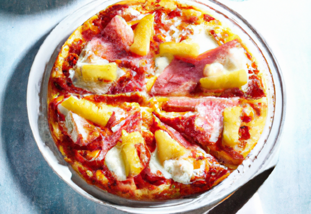 Pizza jambon ananas et mozzarella