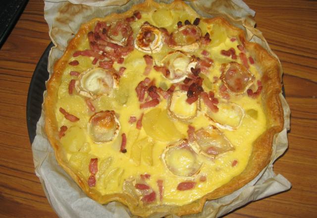 Tarte pommes de terre lardons et chèvre