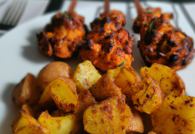 Tandoori de pommes de terre et lotte