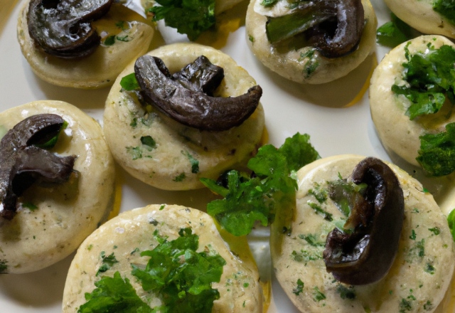 Macarons de champignons en persillade