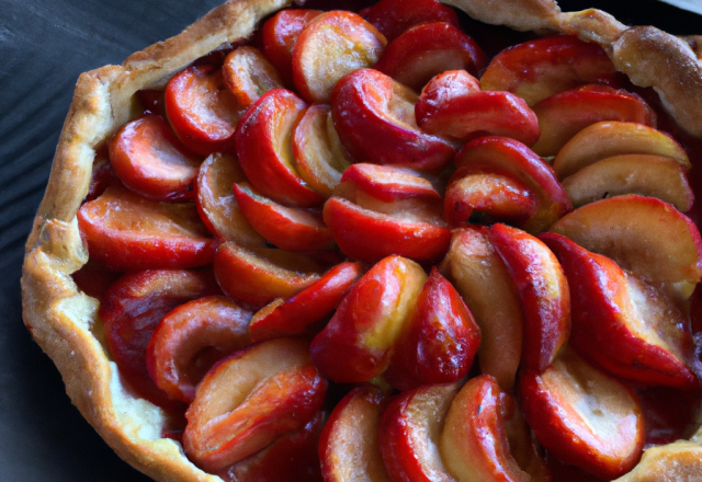 Tarte aux fraises et aux pommes