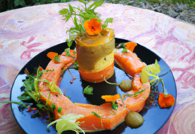 Timbale de saumon aux cuisse de grnouilles